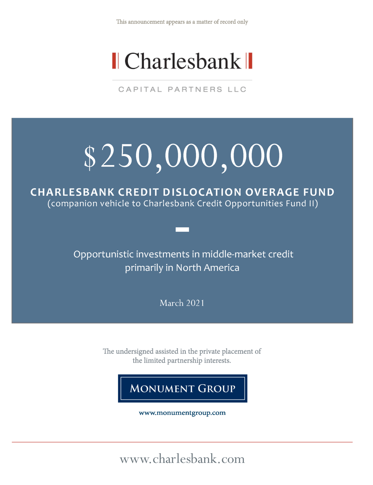 Charlesbank Credit Dislocation Overage Fund