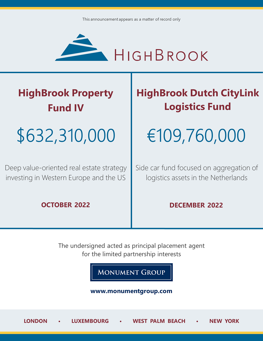 HighBrook Dutch CityLink Logistics Fund