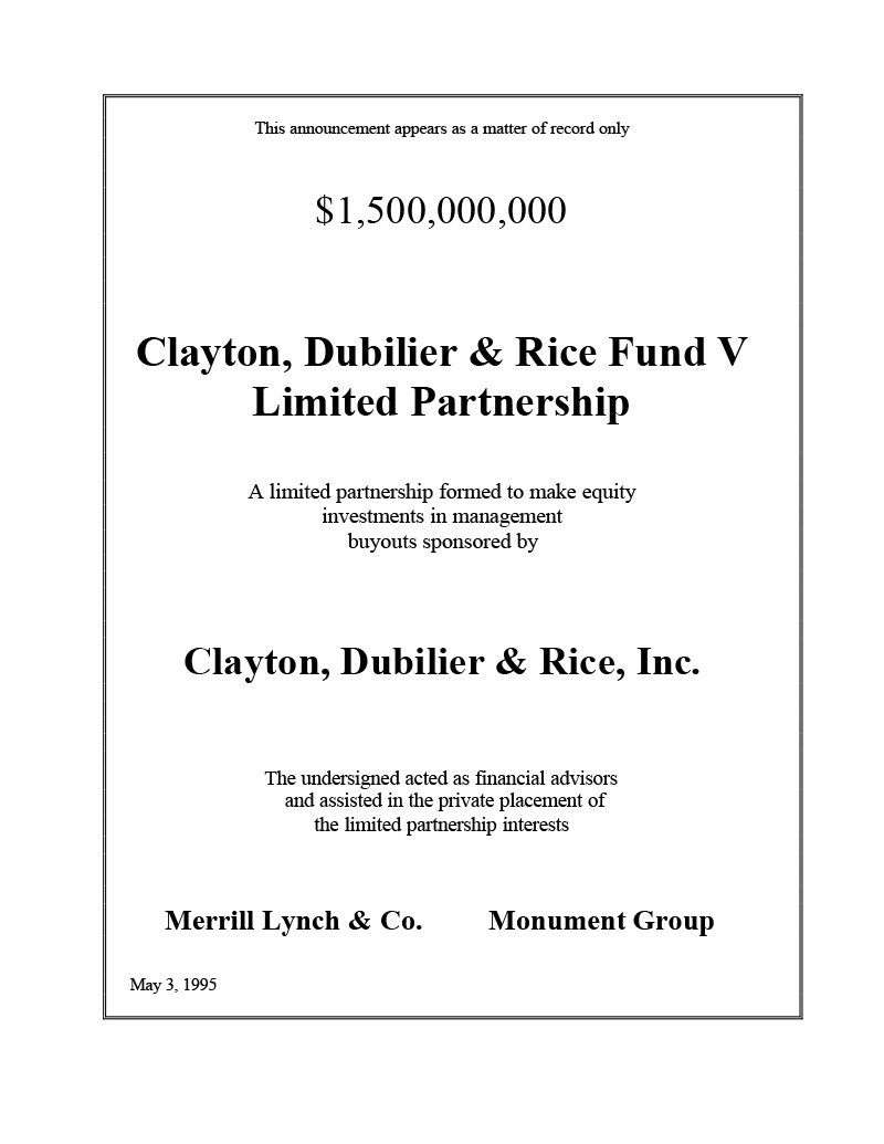Clayton Dubilier & Rice Fund V