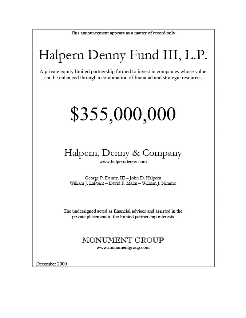 Halpern Denny Fund III