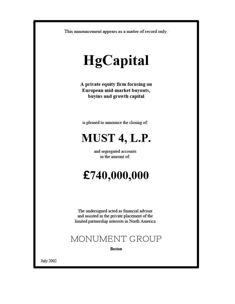 Hg Capital MUST4