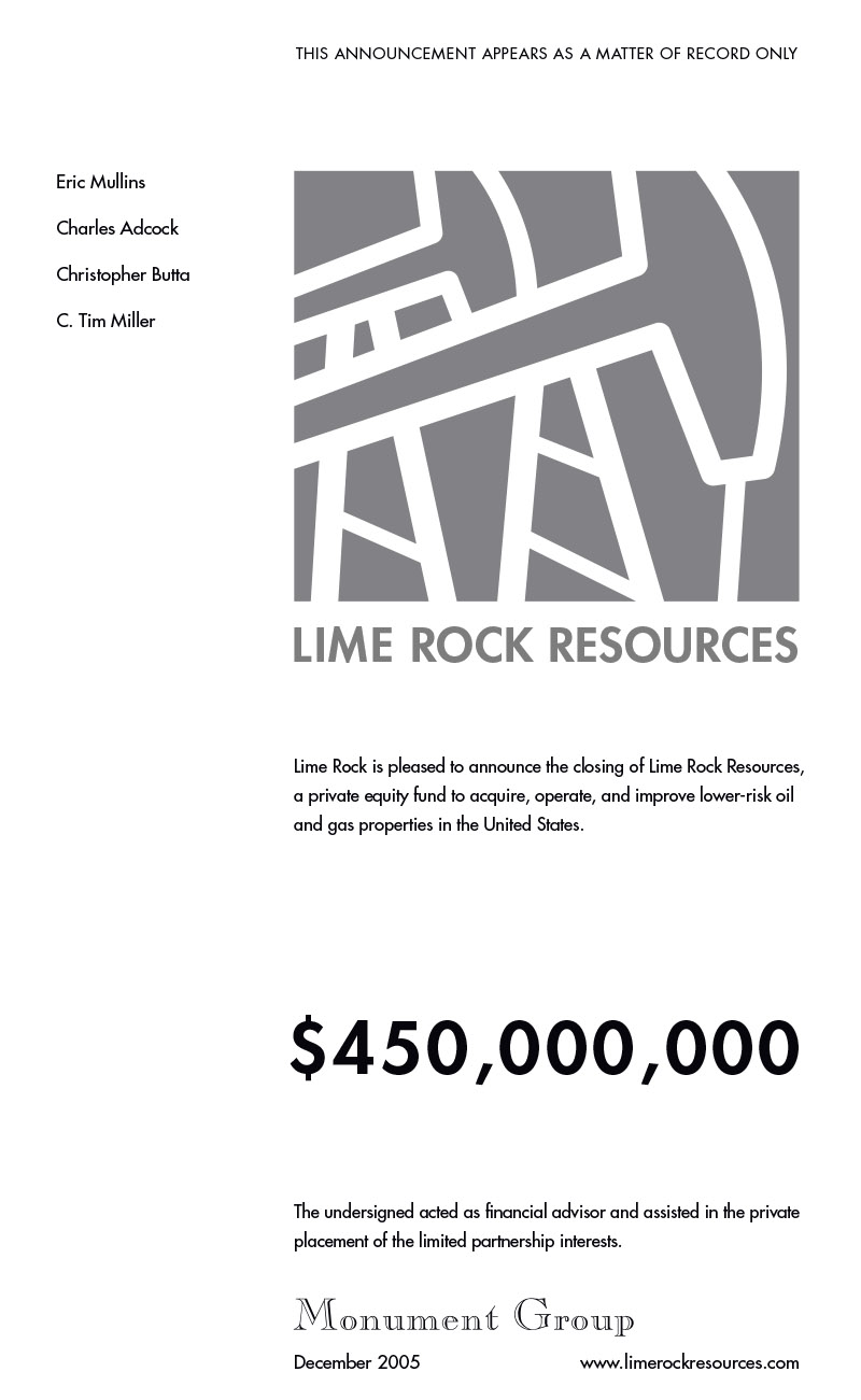 Lime Rock Resources I