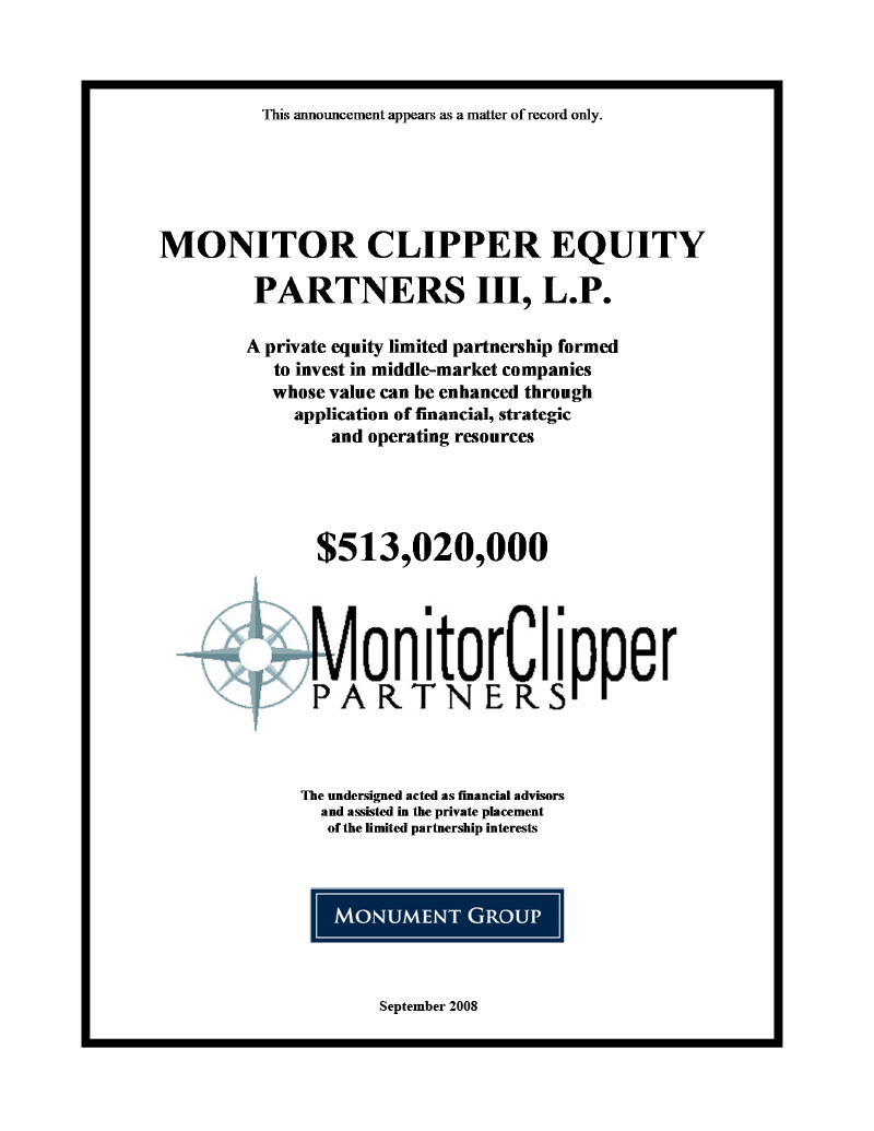 Monitor Clipper Equity Partners III