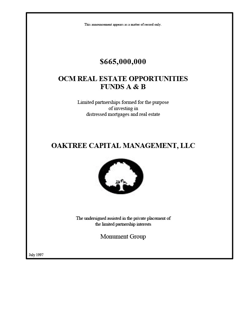 OCM Real Estate Opportunities Funds A&B