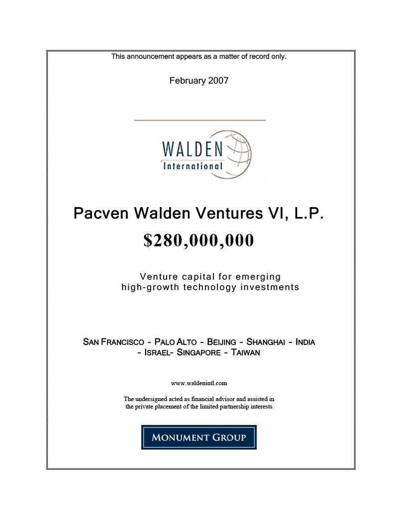 PacVen Walden Ventures VI