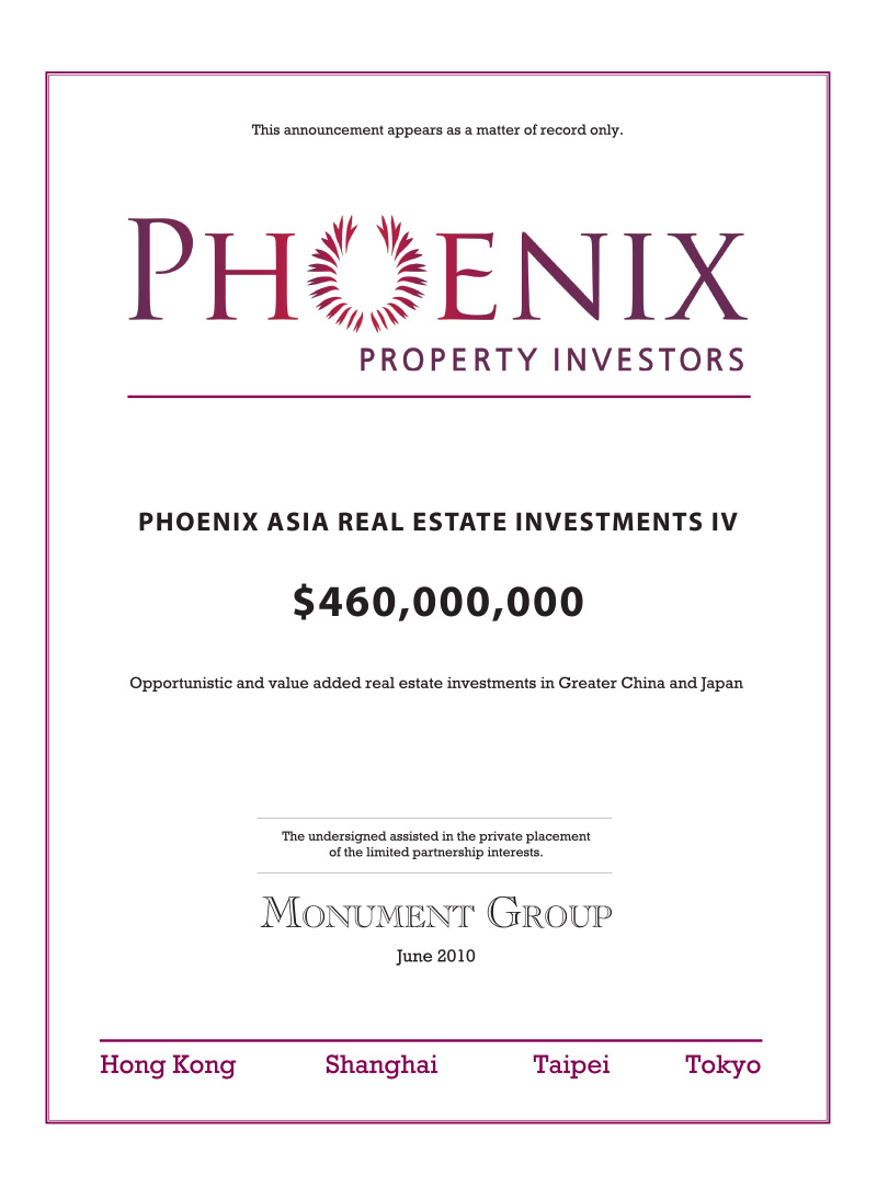 Phoenix Asia Real Estate Investments IV