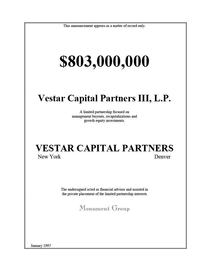 Vestar Capital Partners III